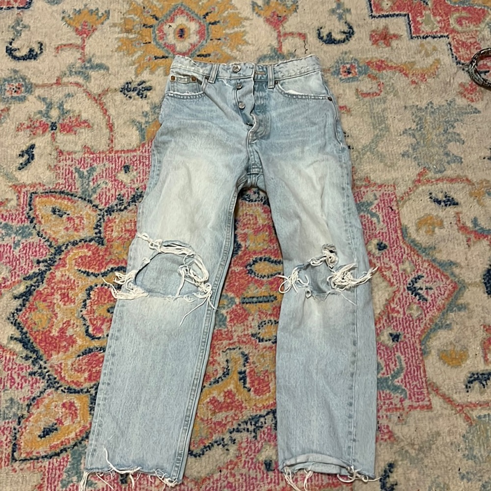 Light wash straight Zara jeans